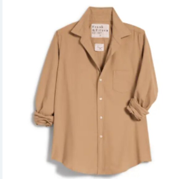 Frank & Eileen Tailored Cotton Button-Up Shirt Italian Flannel CAMEL Size M - Picture 1 of 13